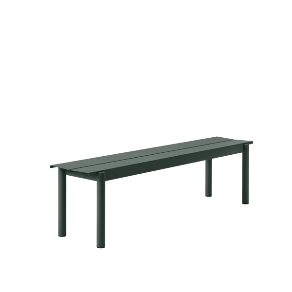 Muuto Linear Steel Bench Seat Dark Green 170 cm