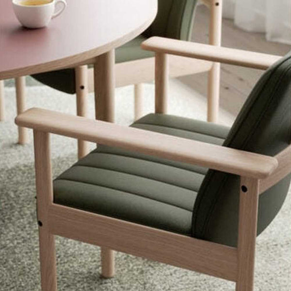 Ry Dining Chair with arms, Oak, Green