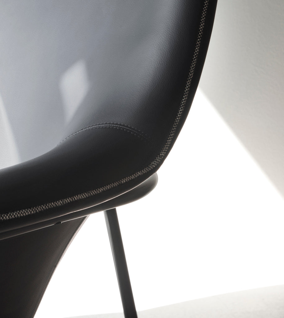 Drape Lounge Chair High Black Steel