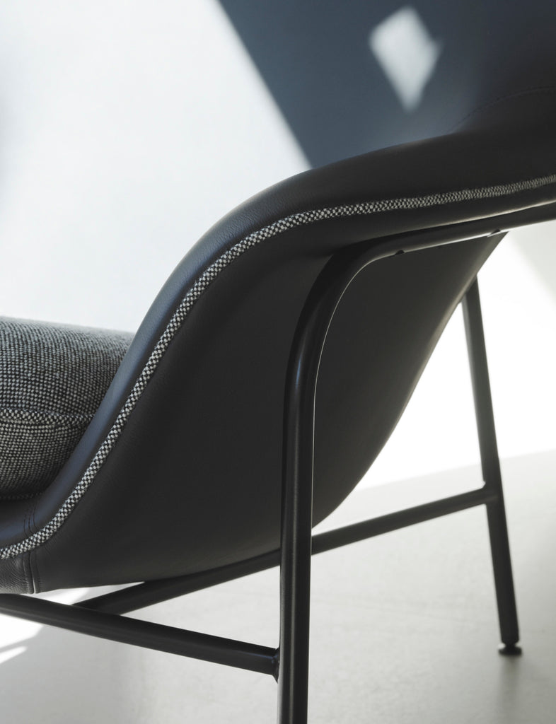 Drape Lounge Chair High Black Steel