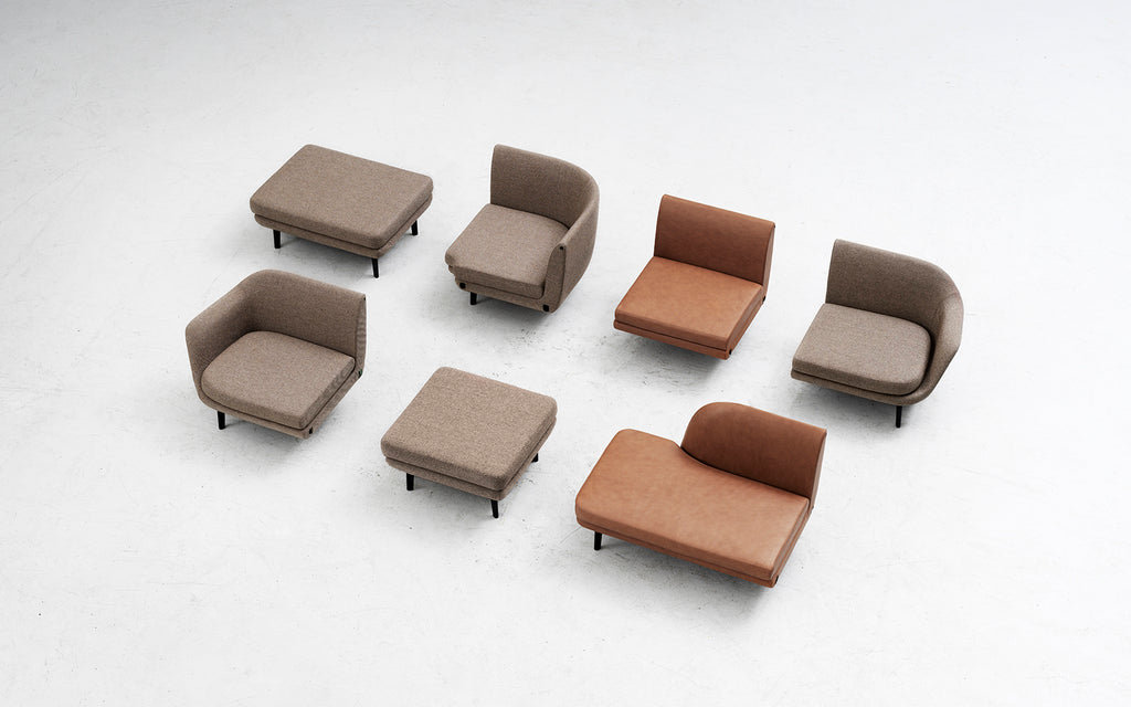 Sum Modular Sofa 100 Left Armrest Black Alu