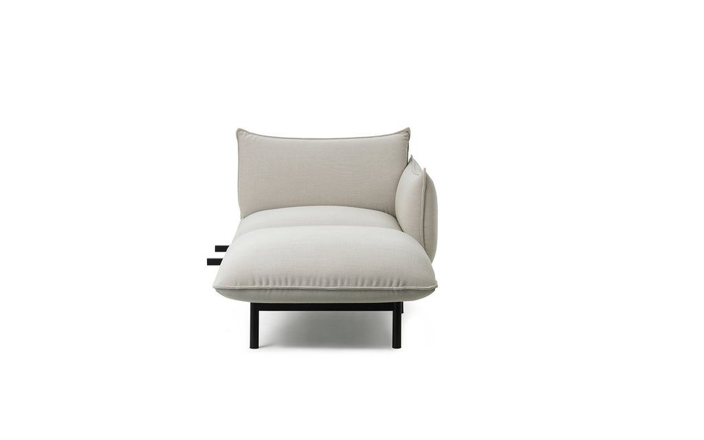Ark Modular Sofa 420 Chaise Longue Right Armrest Black Steel