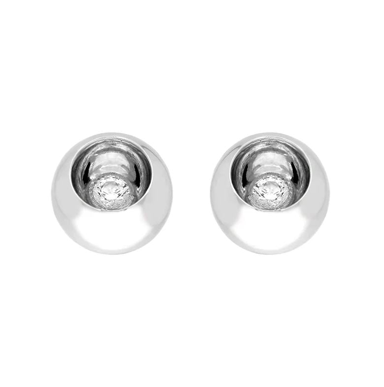 Cave 18ct White Gold Diamond Stud Earrings