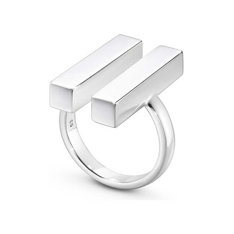 Aria Two Bar Ring Silver