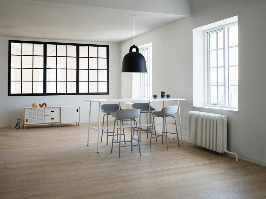 Hyg Barstool 65 cm Full Upholstery (White Steel)