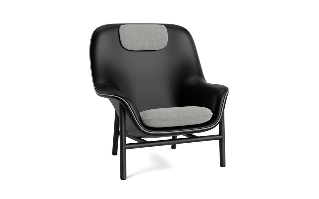 Drape Lounge Chair High W. Headrest (Black Oak)