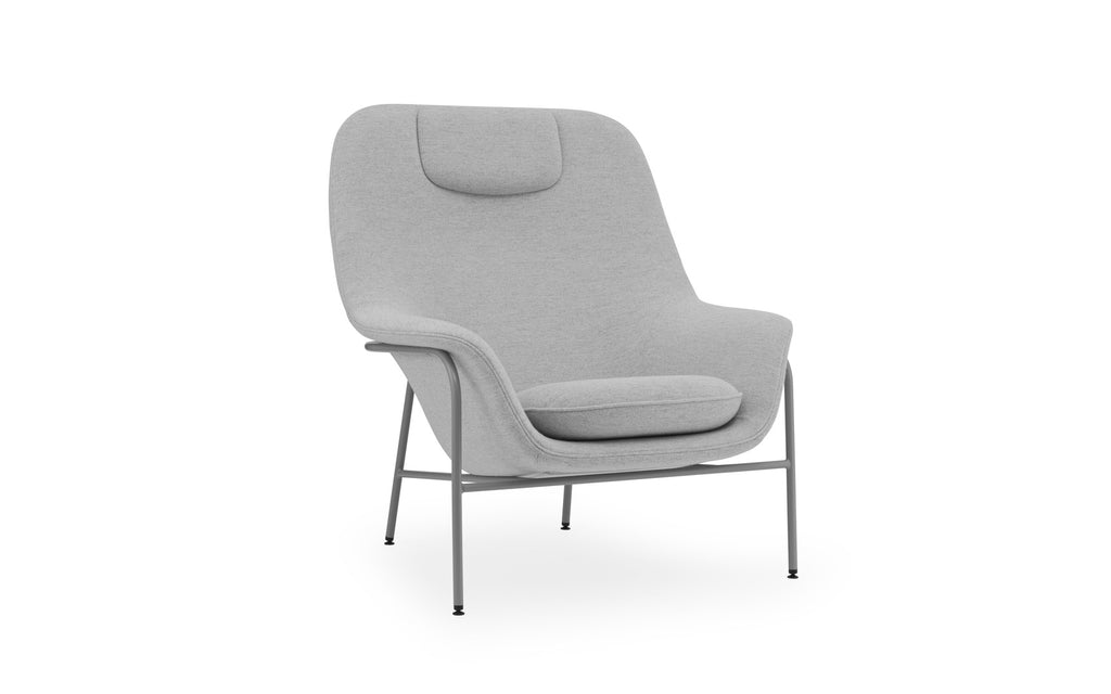 Drape Lounge Chair High Black Steel