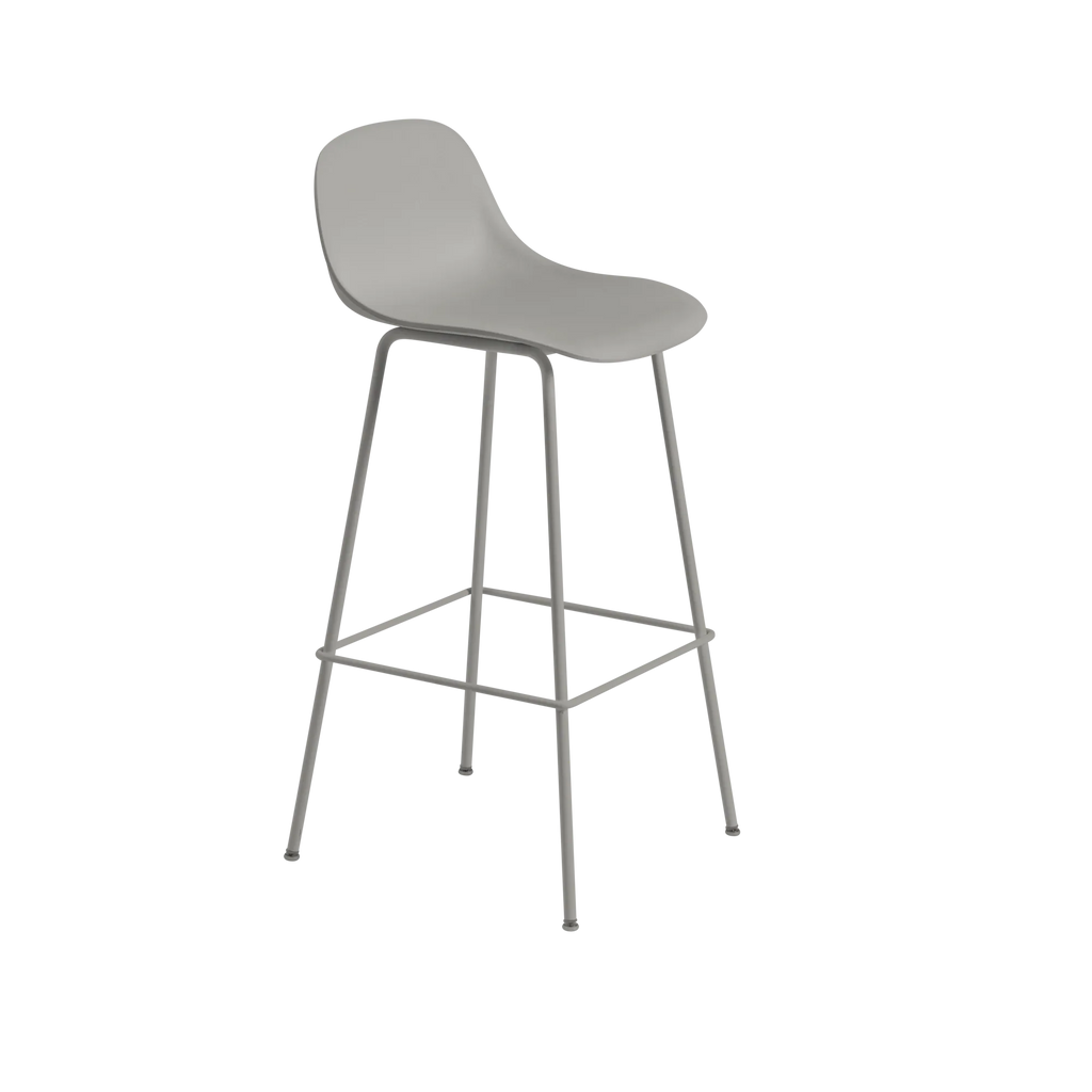 Fiber Bar Stool Tube Base Grey
