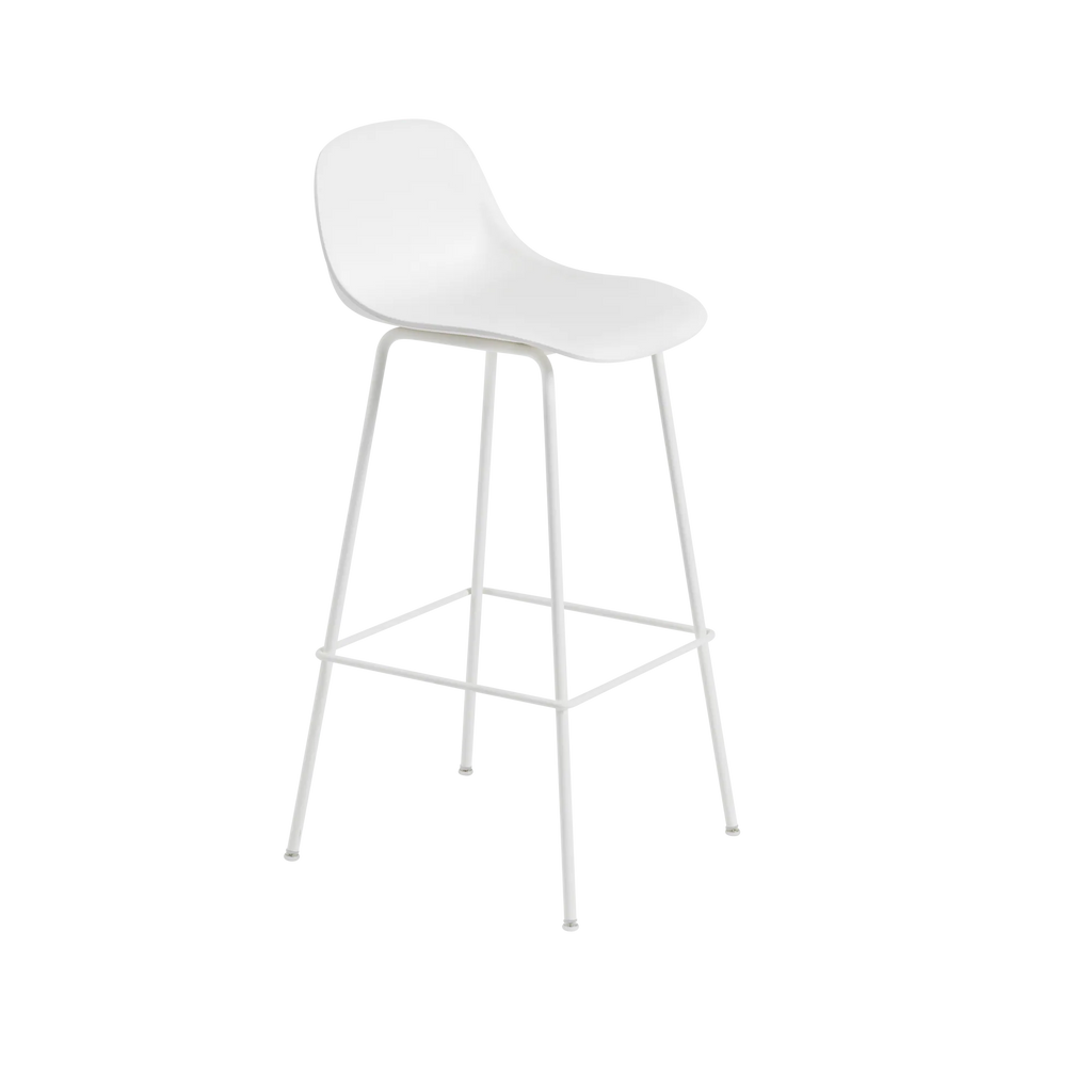 Fiber Bar Stool Tube Base Natural White