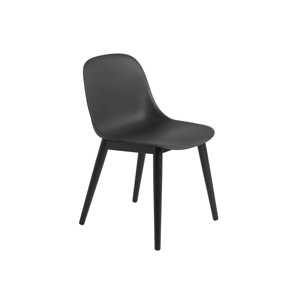 Fiber Side Chair Wood Base Black
