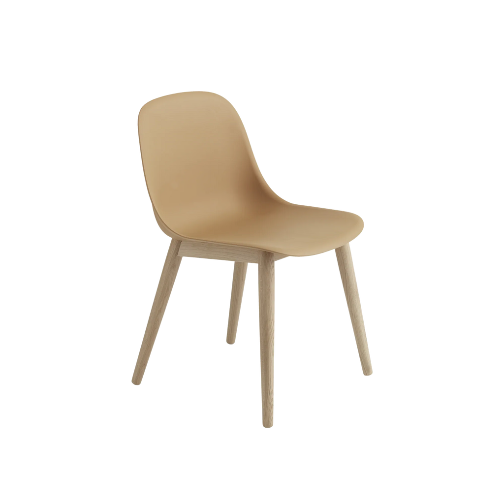 Fiber Side Chair Wood Base Ochre Oak