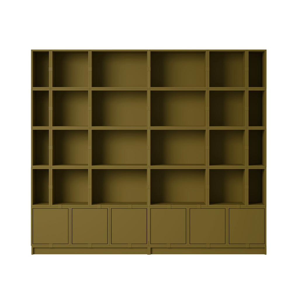 Muuto Stacked Storage System bookcase configuration 1, Brown Green