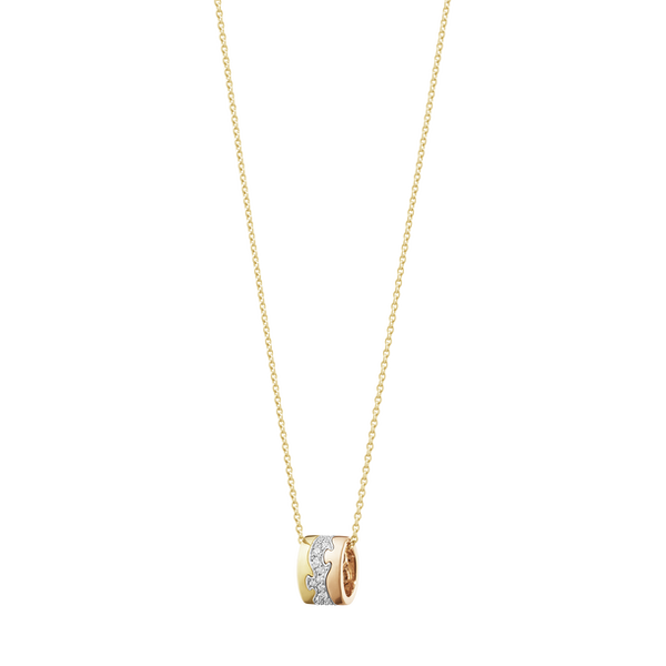 Fusion Necklace with Pendant 1637 YG WG RG Centre Pavé 0.19 ct
