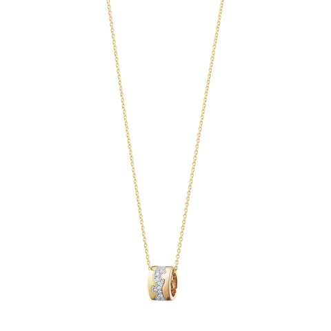 Fusion Necklace with Pendant 1637 YG WG RG Centre Pavé 0.19 ct
