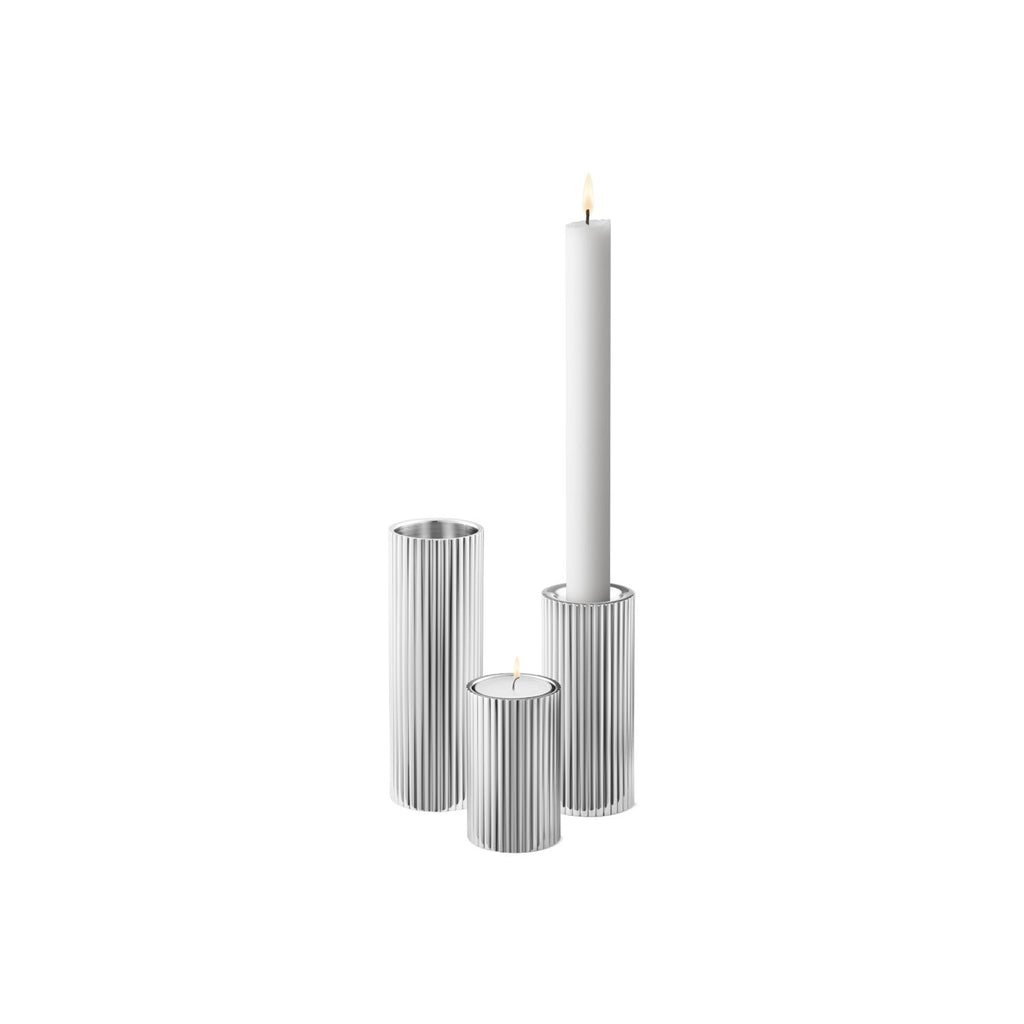 Georg Jensen Bernadotte Tealight & Candleholder Set, 3 Pcs