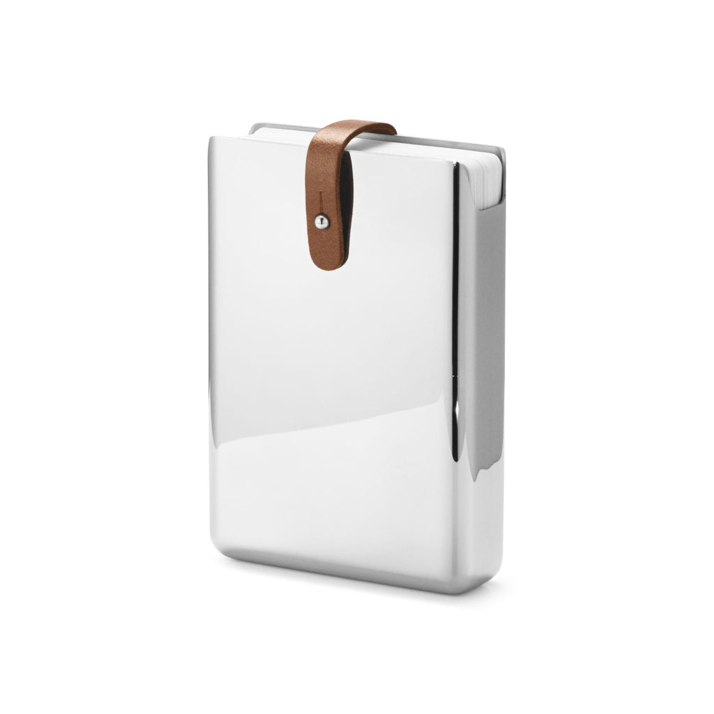 Georg Jensen Sky Card Deck Holder, Leather & Stainless Steel