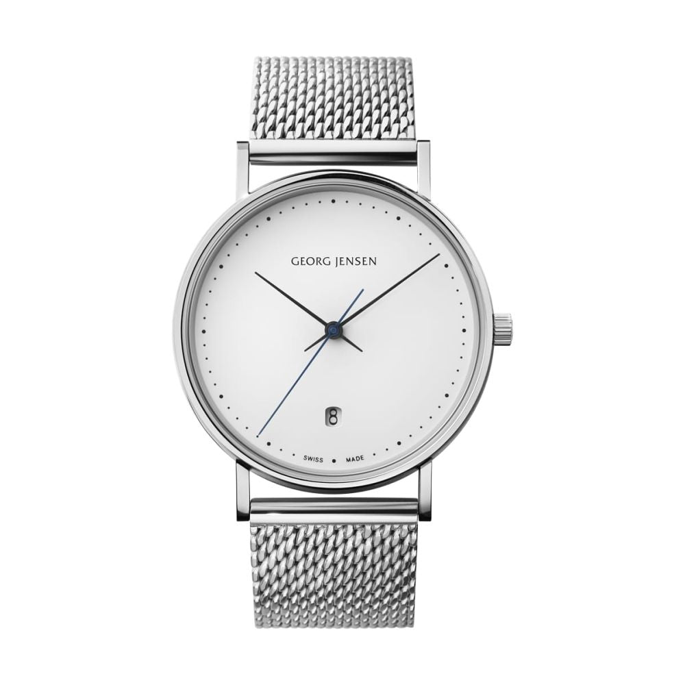 Georg Jensen KOPPEL 38mm 1.5in Quartz White Dial Steel Bracelet available online at TORP Inc