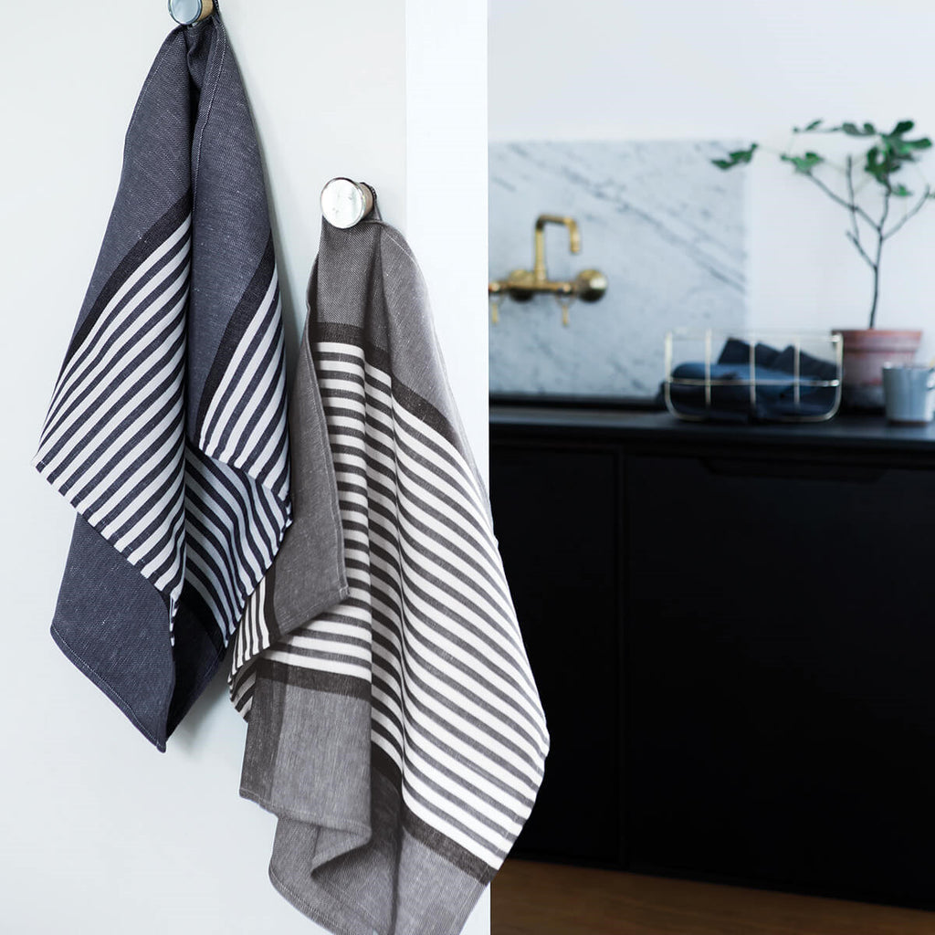Georg Jensen Damask Abild Tea Towel Blue Silver