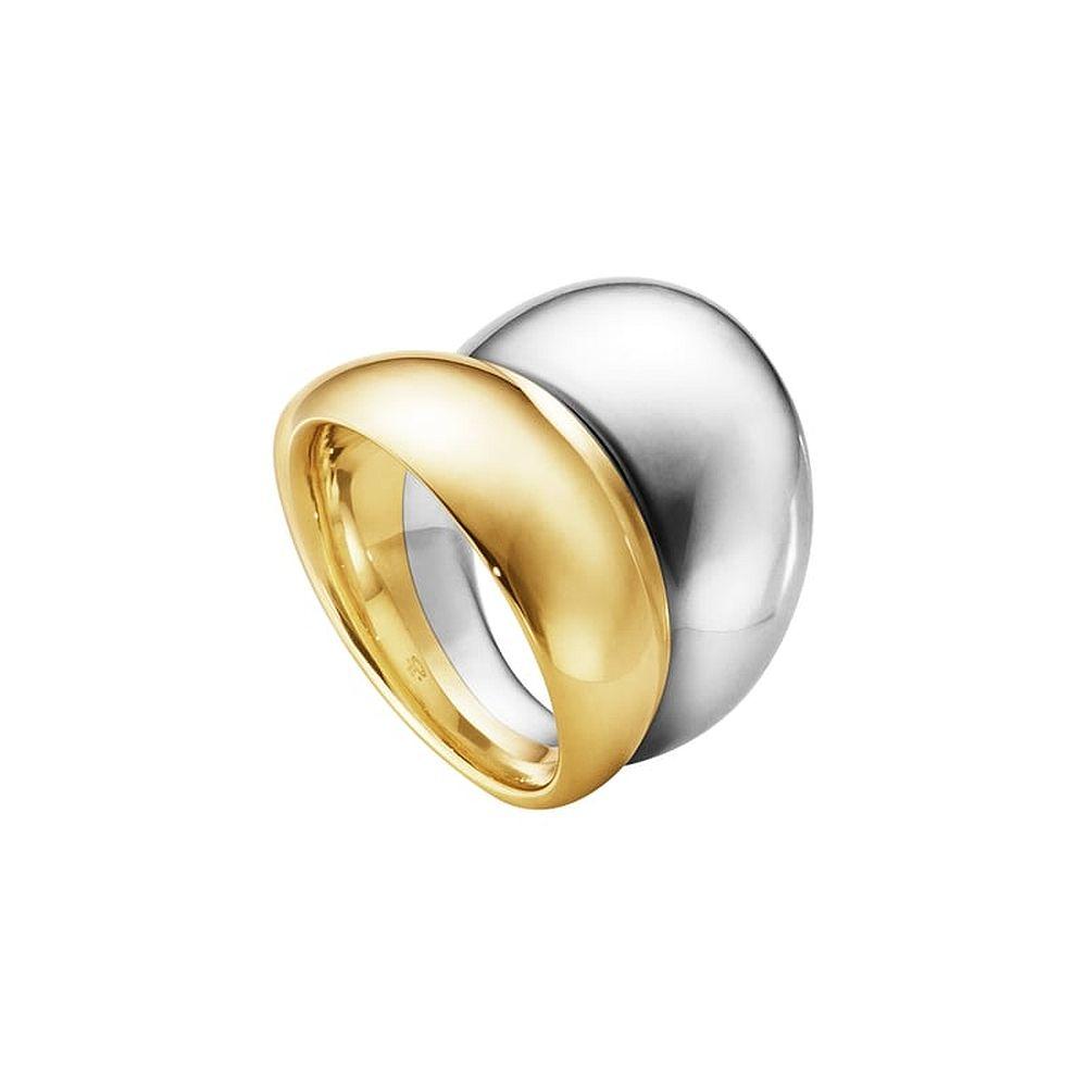 Georg Jensen Curve Ring 501 Silver Yellow Gold 56