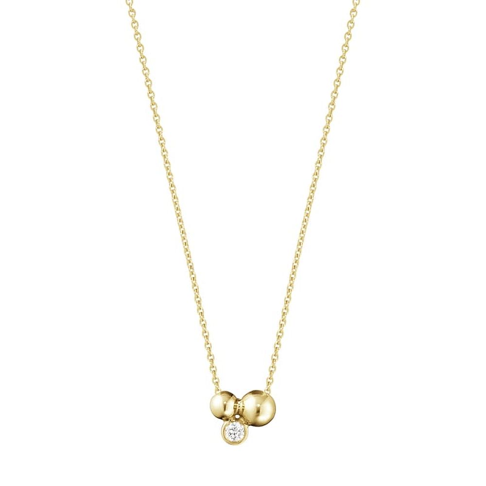 Georg Jensen Grape Pendant 1551C Yellow Gold Diamonds