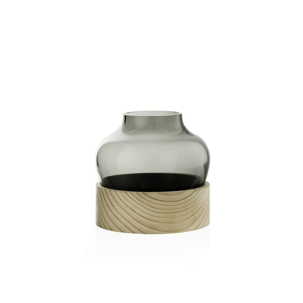 Low Vase Smoke-Cedar