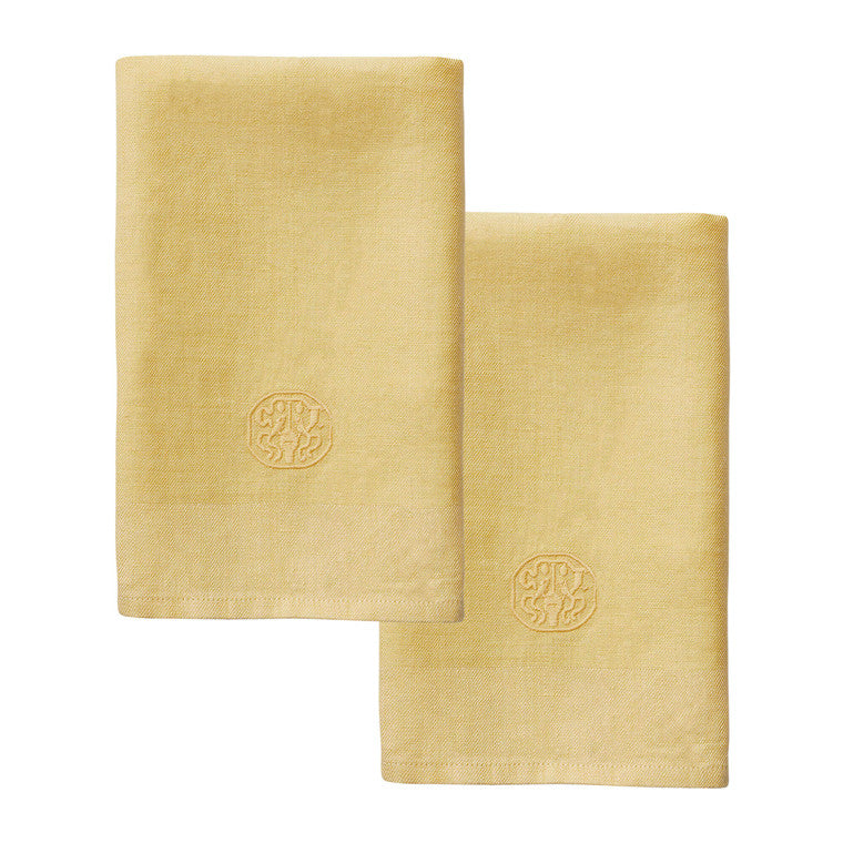 Georg Jensen Damask Plain Linen Napkins Lemon Curd