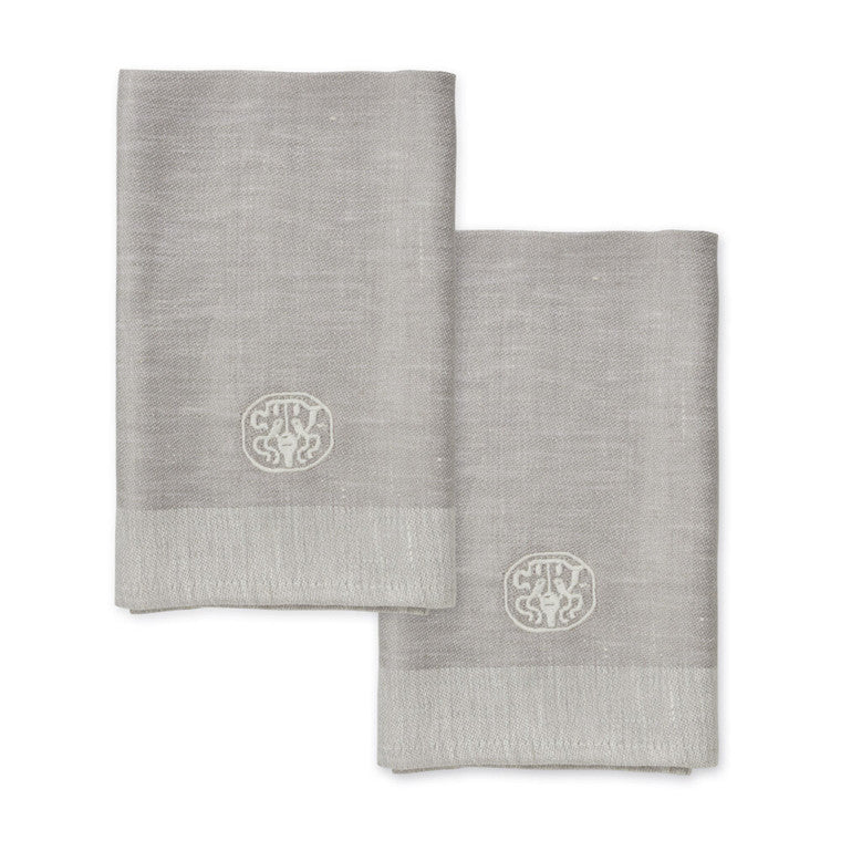 Georg Jensen Damask Plain Linen Napkins, set of 2 in Grey