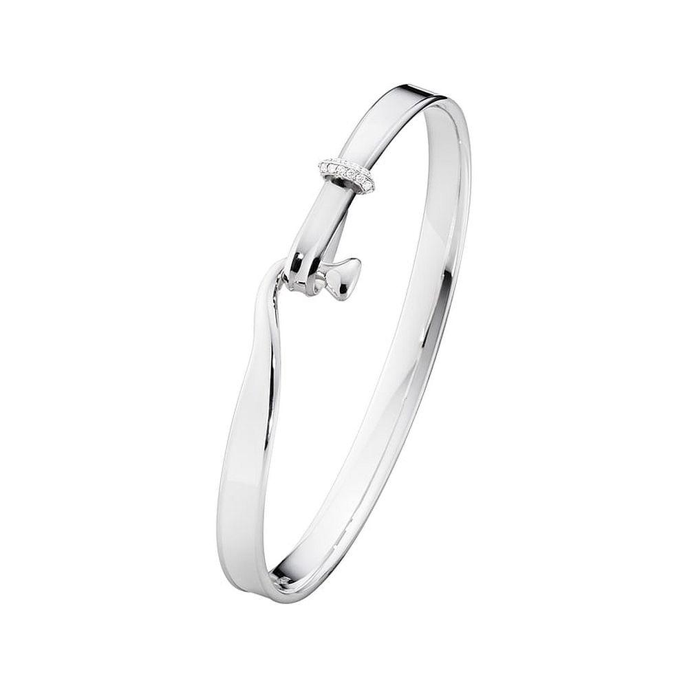 Georg Jensen Torun Bangle 204 Silver Diamonds Medium