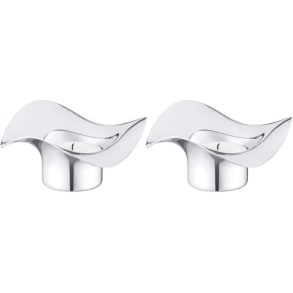Georg Jensen Cobra Tealights Set Stainless Steel, 2 pcs
