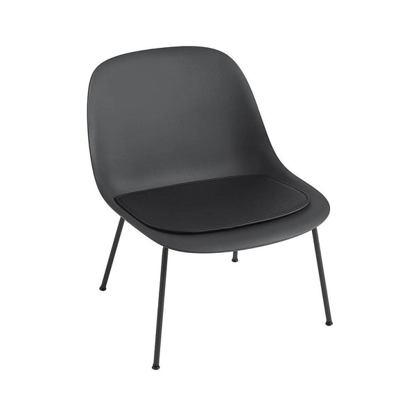 Muuto Fiber Lounge Chair Seat Pad Easy Leather Black