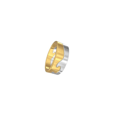 Georg Jensen Fusion ring, 1 end ring white gold, 1 end ring yellow gold