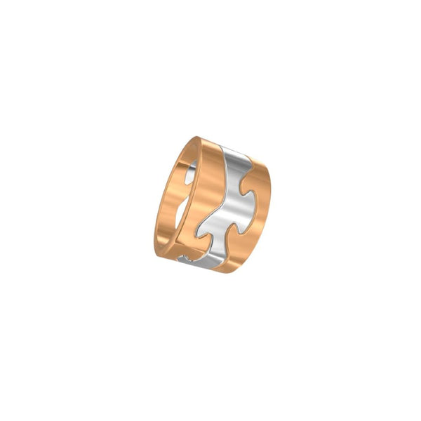 Georg Jensen Fusion ring, 2 end rings rose gold, 1 center ring white gold
