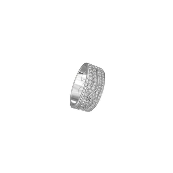 Georg Jensen Fusion ring, 2 end rings white gold pave 0.77