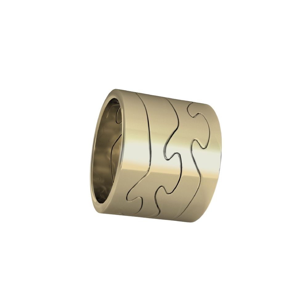 Georg Jensen Fusion ring, end rings yellow gold, center rings