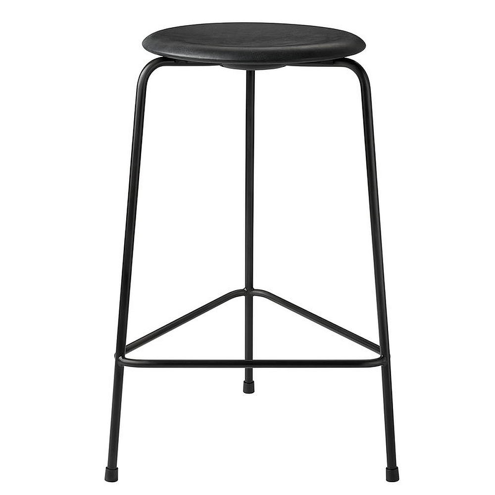 Fritz Hansen AJ High Dot stool Intense leather, black matt
