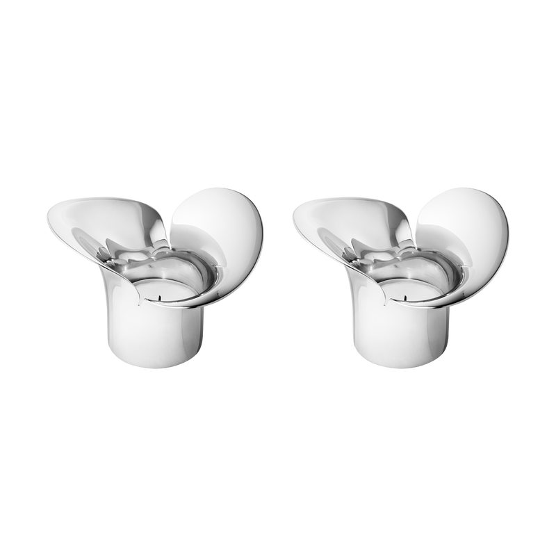 Georg Jensen Bloom Botanica Tealight Candleholders, 2 Pcs