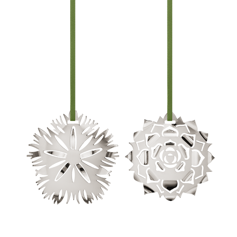 Georg Jensen 2020 Holiday Ornaments, Ice Dianthus & Rosette