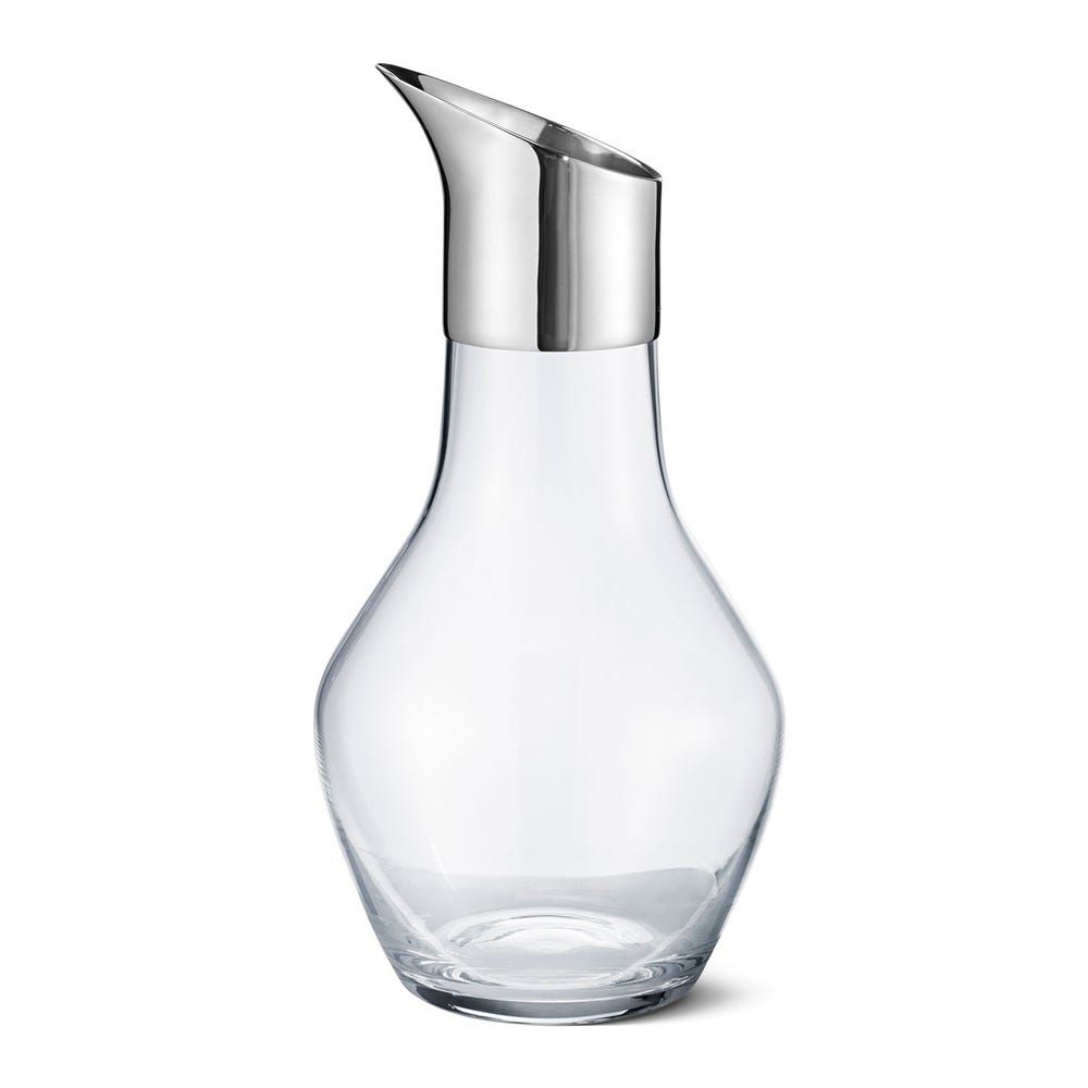 Georg Jensen Sky Water Pitcher Glass and Stainless Steel